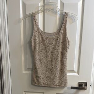 White House Black Market Lace Camisole in Beige